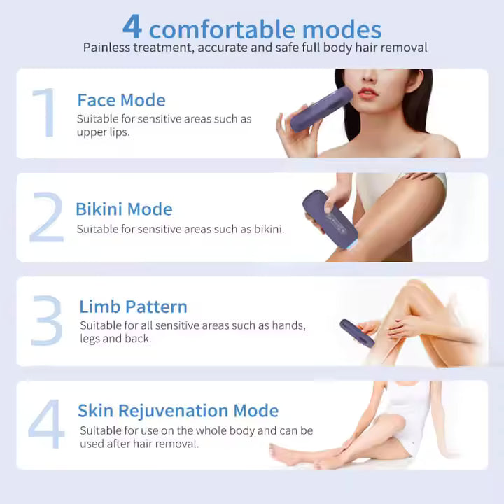 Ice Cooling IPL Permanent Hair Removal Device – Painless Laser Epilator for Face, Legs, Bikini & Full Body